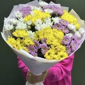Букет хризантем - Яркие цветы