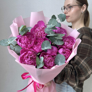 Букет ароматных пионов, 9шт