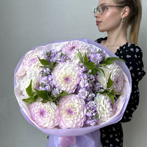 Лавандовые георгины